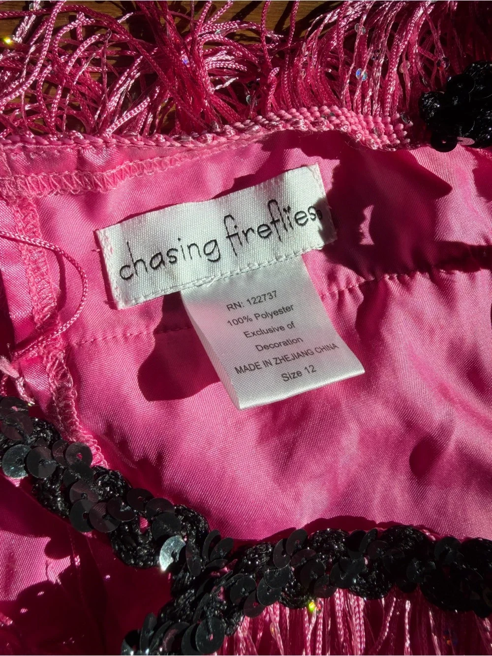 Chasing Fireflies Pink Fringe Flapper Dress